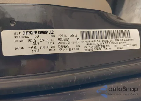 2014 Chrysler Town & Country Touring-L 30Th Anniversary from USA, damaged, VIN 2C4RC1CG5ER310462